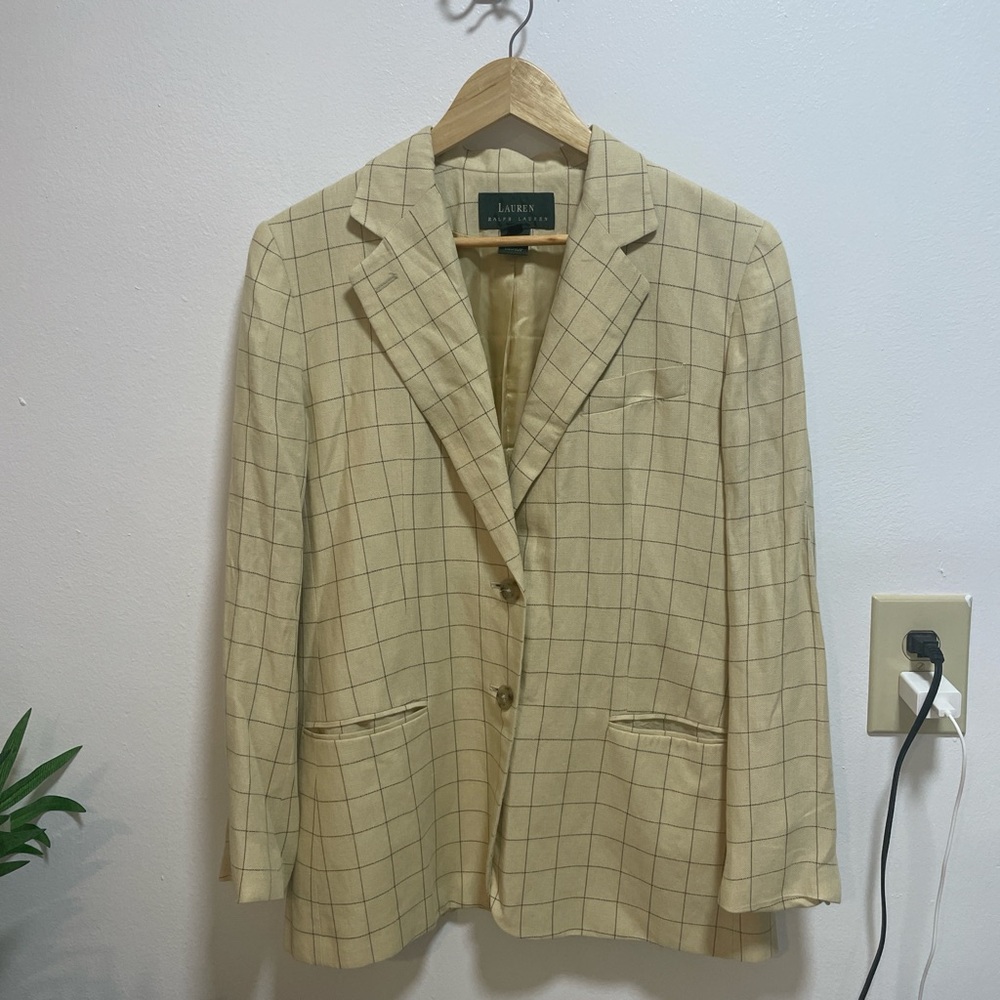 Lauren Ralph Lauren Tan Plaid Blazer